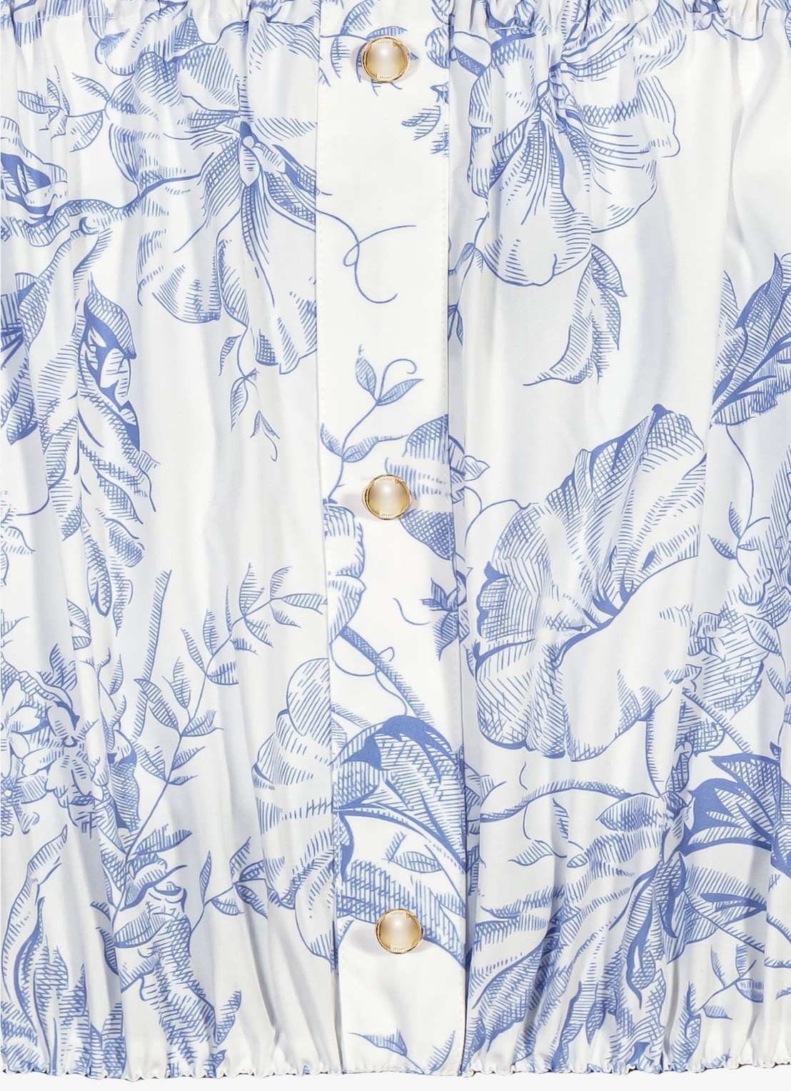 Maje Crop top in lyocellblend met plooien en print - detail 8 blauw