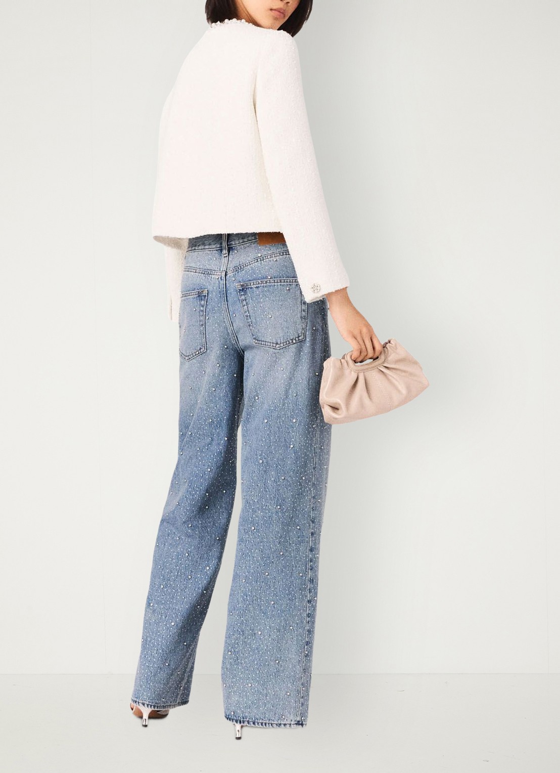 Maje Cropped blazer met tweed-look - achterkant 5 beige