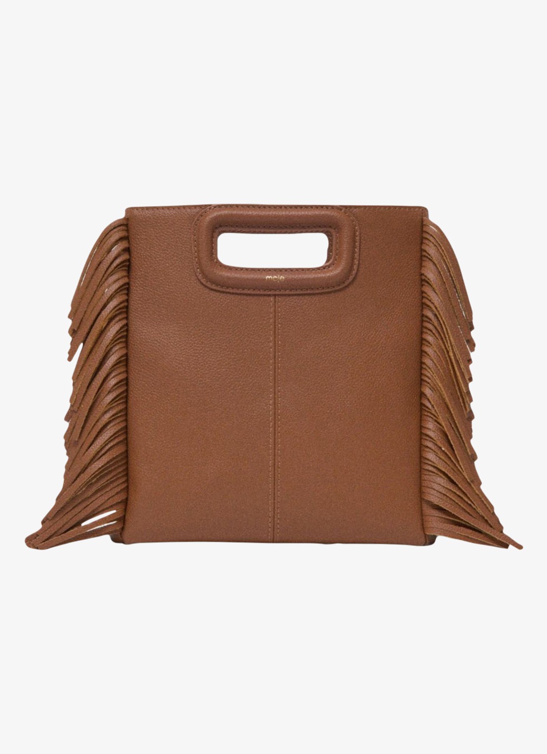 Maje Crossbodytas met franjes - voorkant donkerbruin