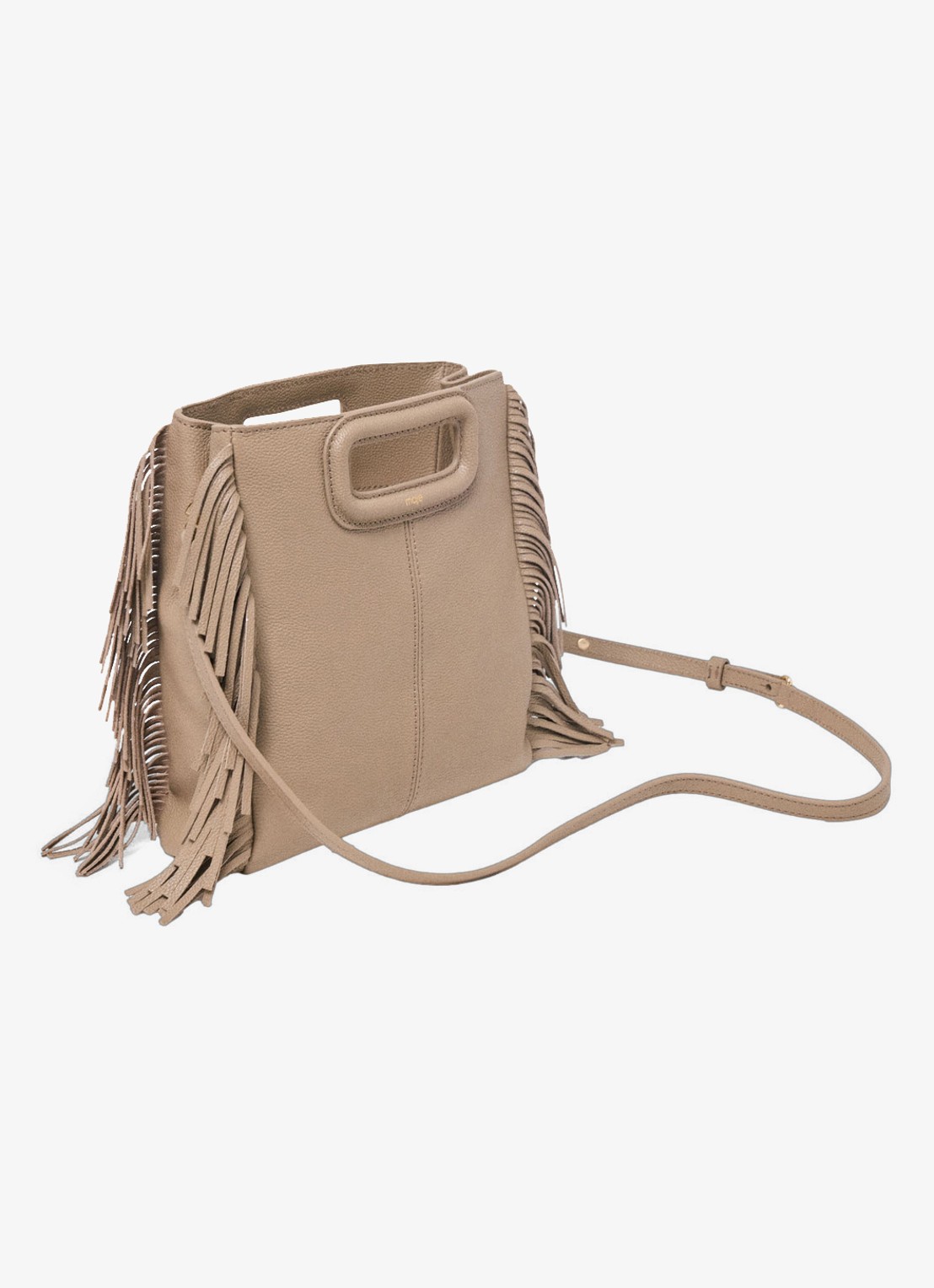 Maje Crossbodytas met franjes - detail 2 beige