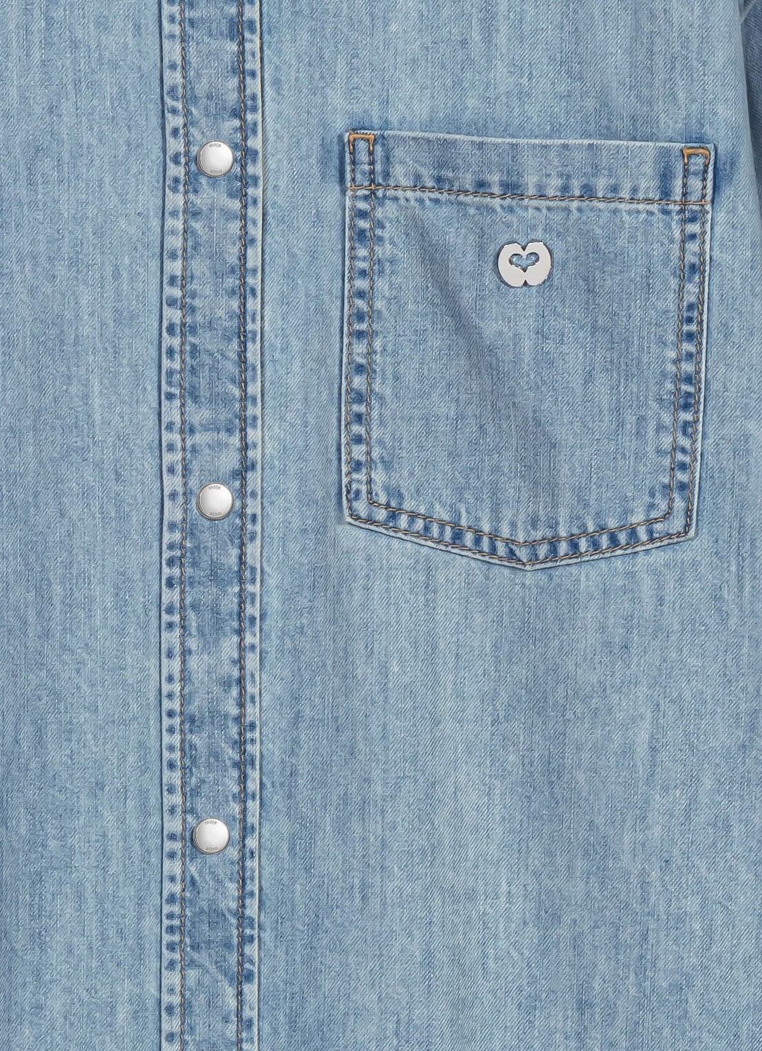 Maje Denim blouse met logo - detail 8 donkerblauw