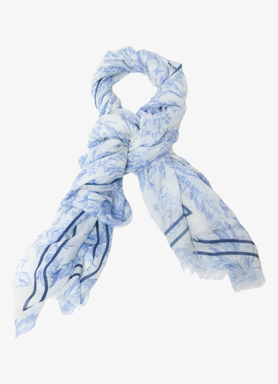Maje Echaleblue sjaal in wolblend met print 140 x 140 cm  - detail 6 lichtblauw