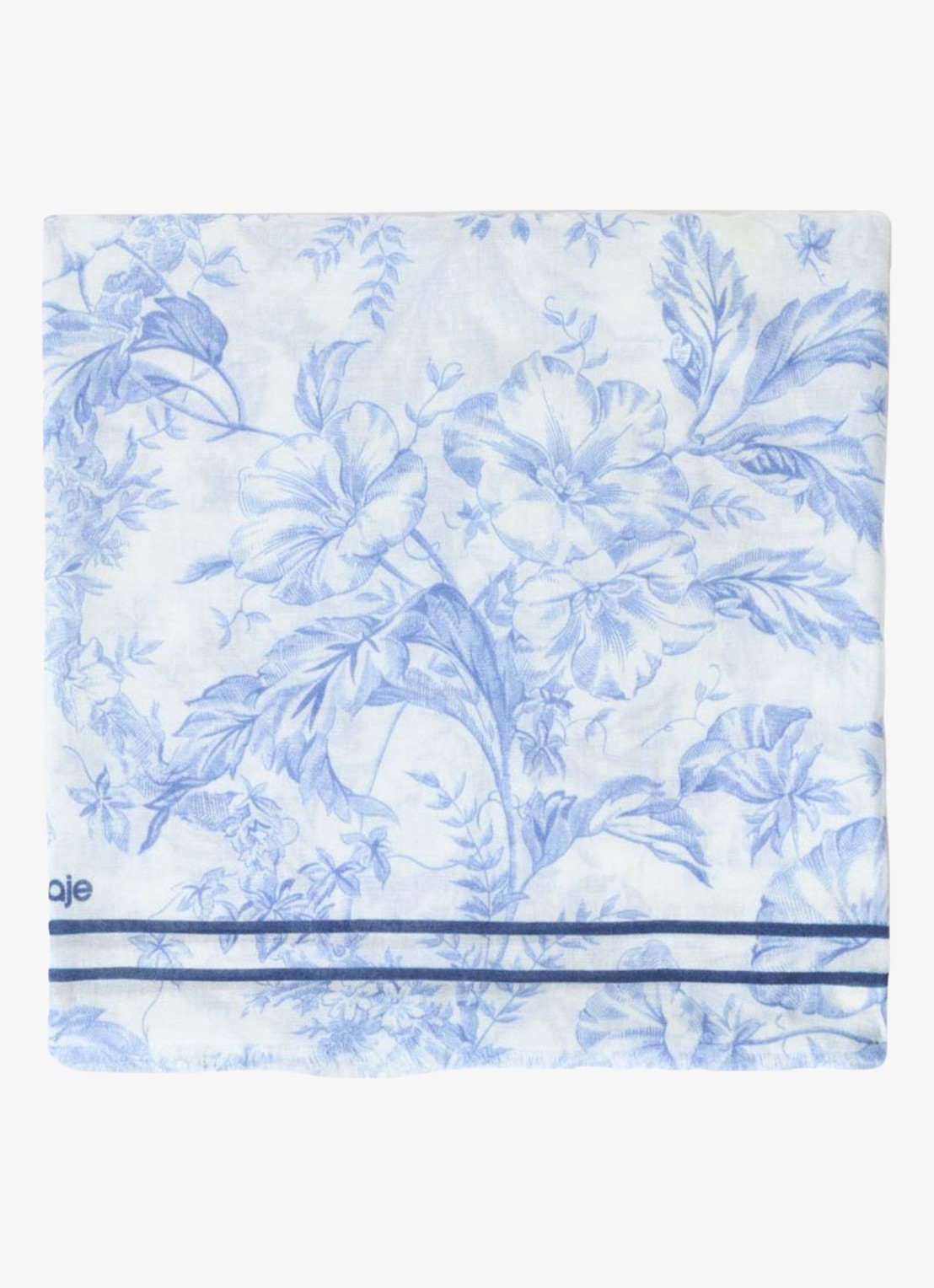 Maje Echaleblue sjaal in wolblend met print 140 x 140 cm  - voorkant 2 lichtblauw