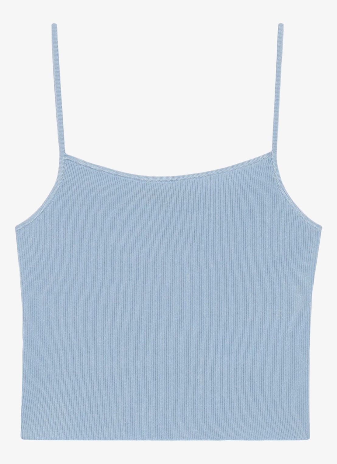 Maje Fijngebreid vest en top met spaghettibandjes - detail 6 lichtblauw