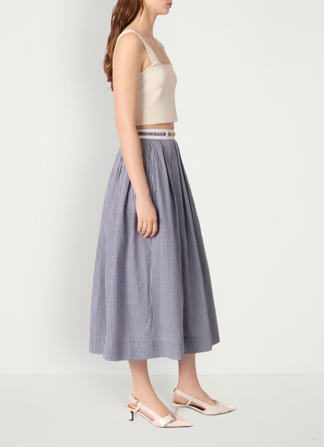 Maje Fijngebreide crop top met stretch - detail 4 beige