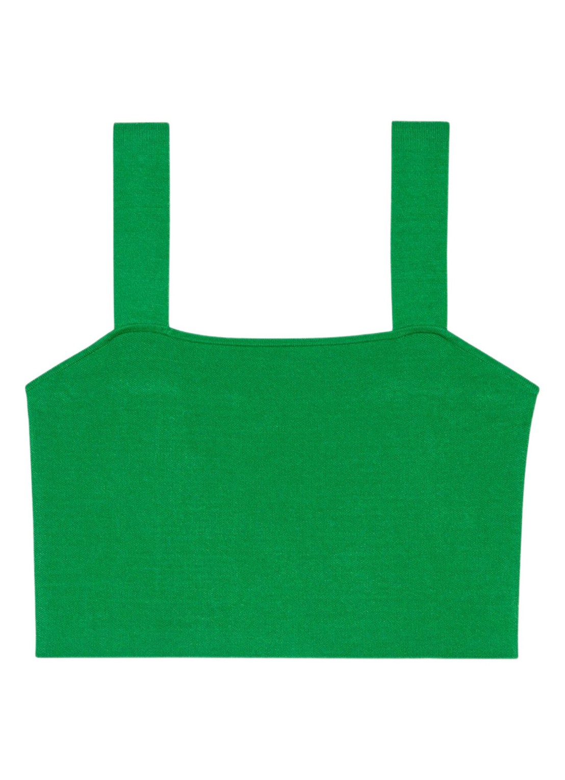 Maje Fijngebreide crop top met stretch - voorkant groen