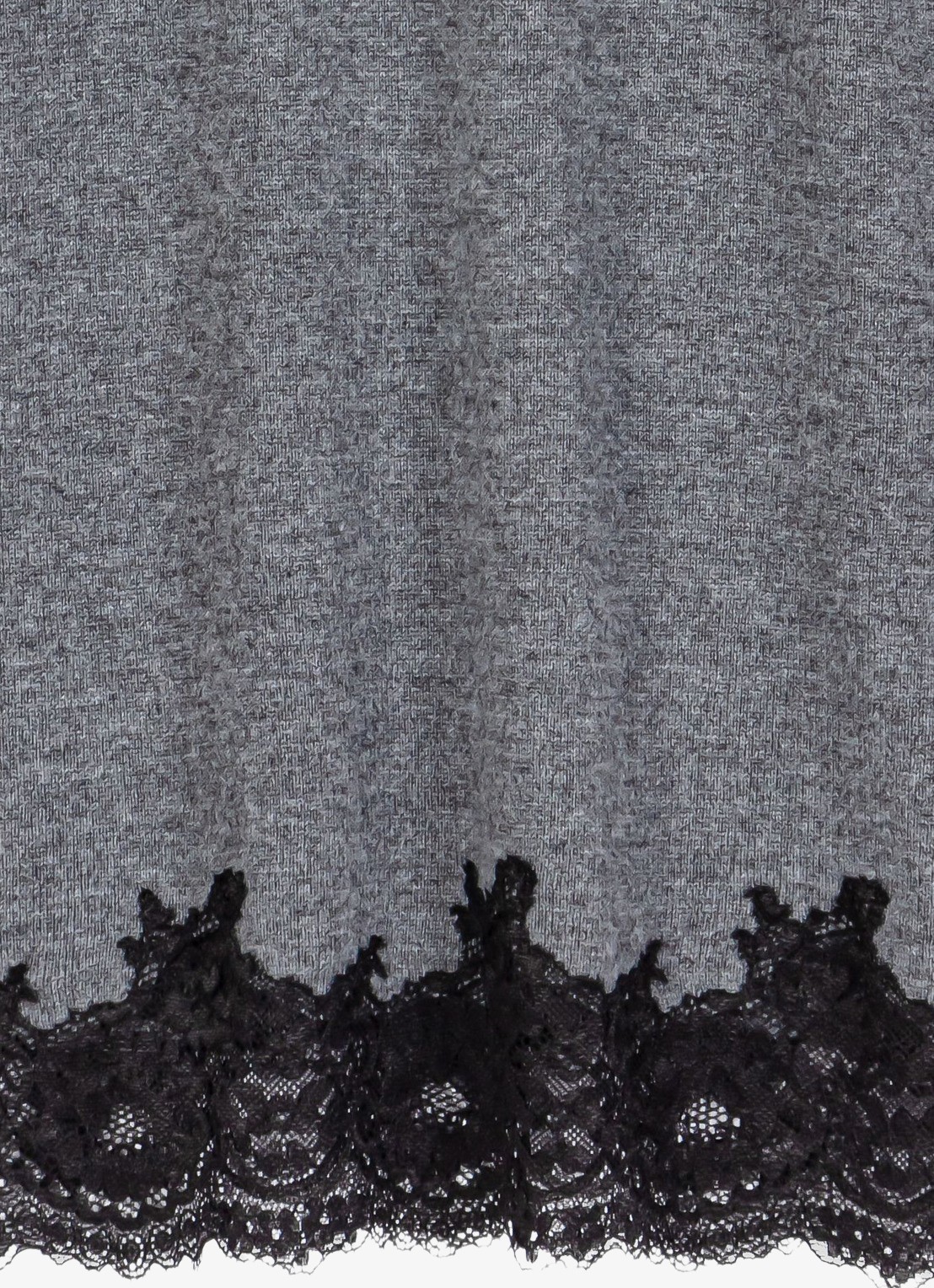 Maje Fijngebreide midi jurk van wol met kant - detail grey/black