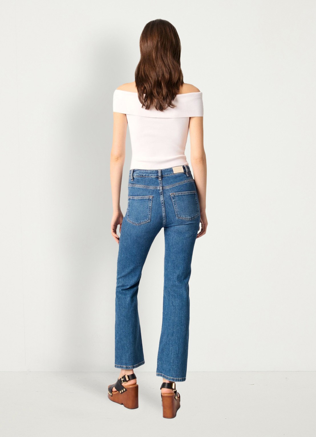 Maje Fijngebreide off shoulder top - achterkant 7 wit