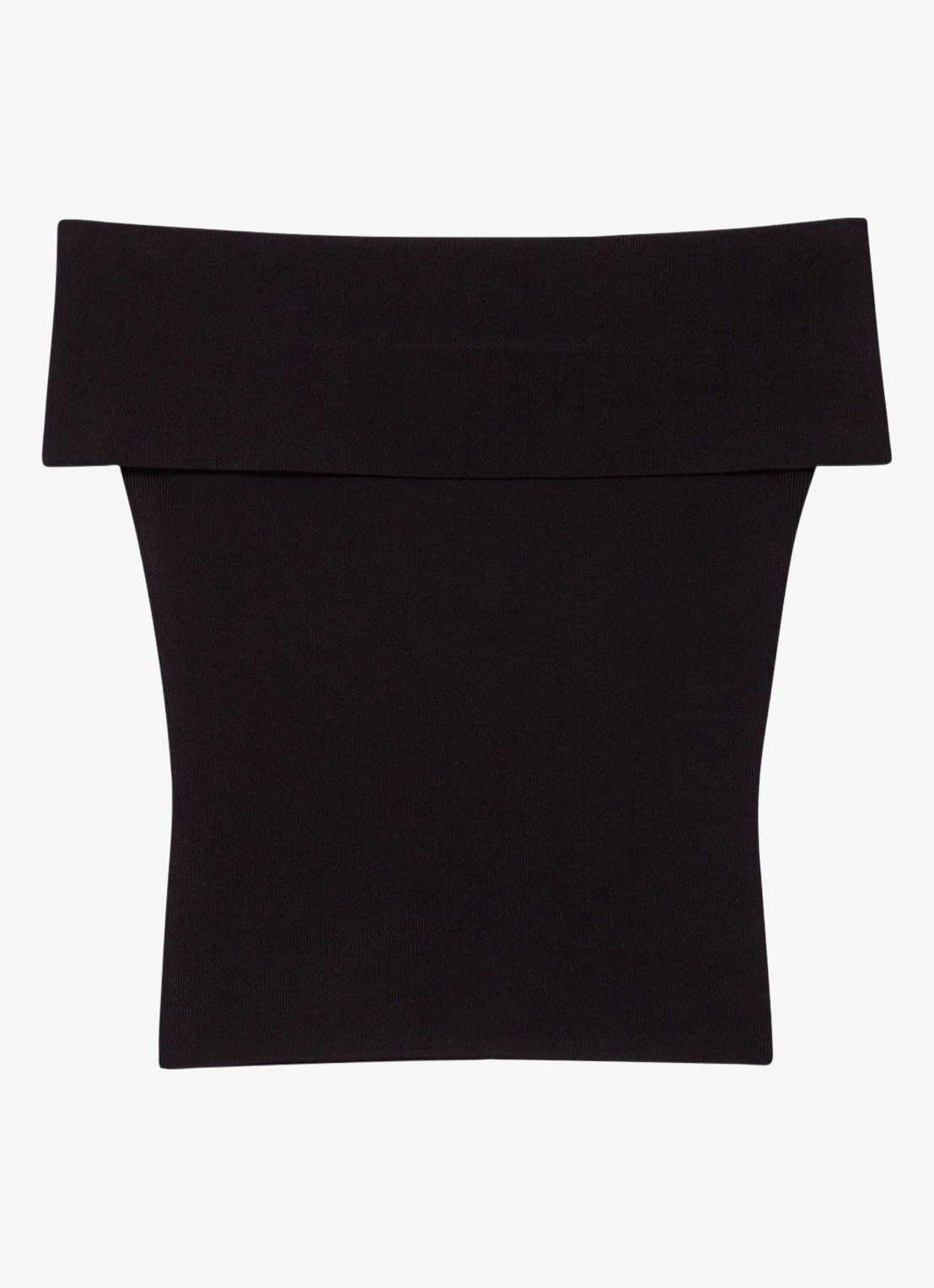 Maje Fijngebreide off shoulder top - voorkant 6 jeans