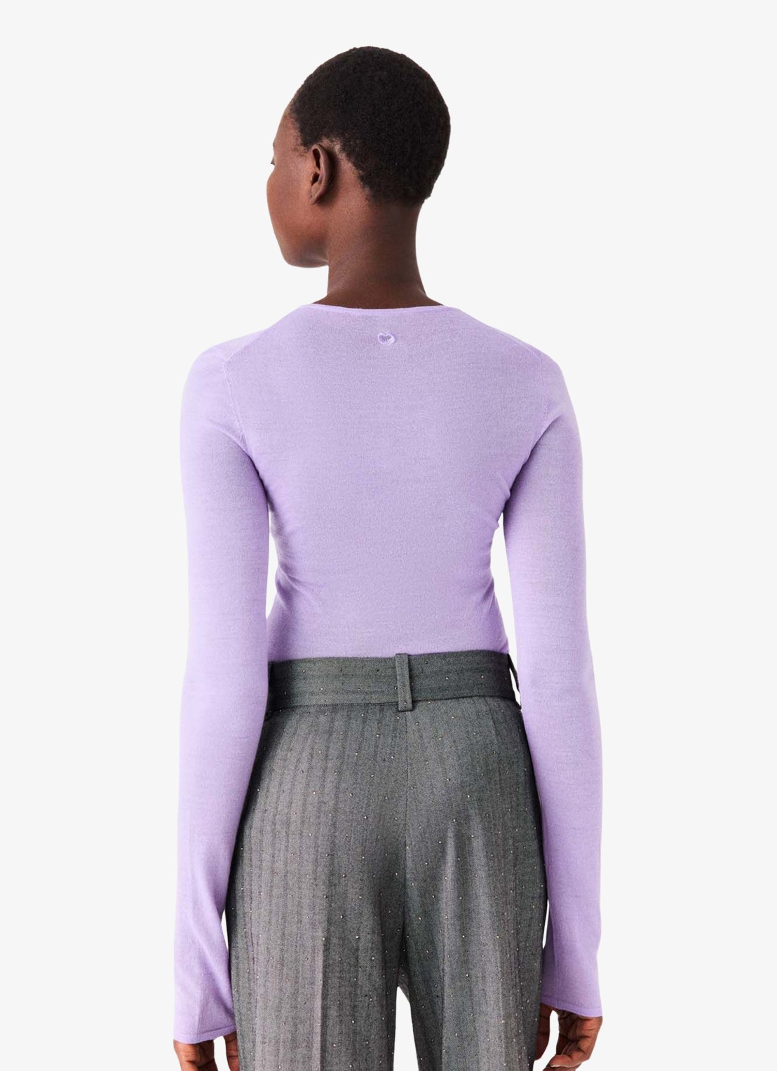 Maje Fijngebreide pullover van mesh - achterkant parma violet / paars
