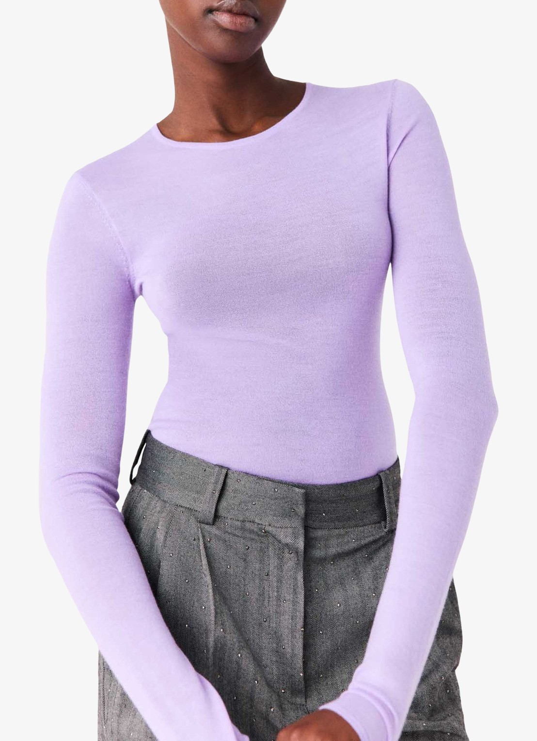 Maje Fijngebreide pullover van mesh - detail 3 parma violet / paars