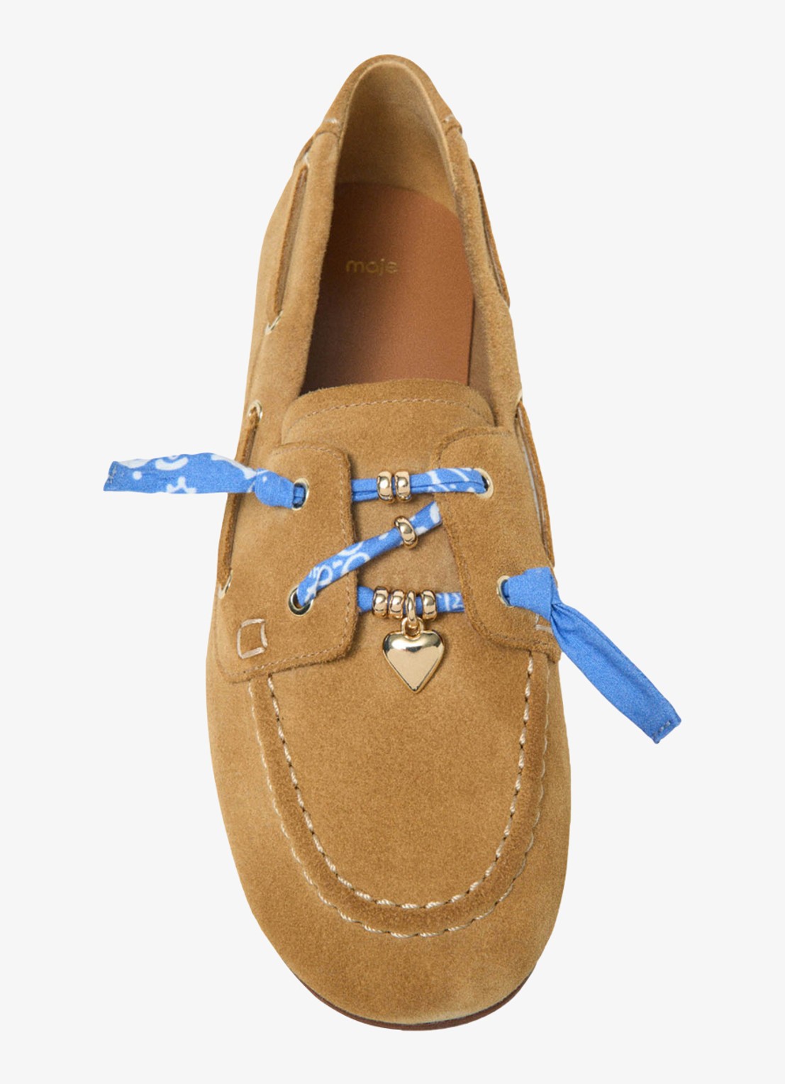 Maje Finolanude loafers van suède - detail 5 camel