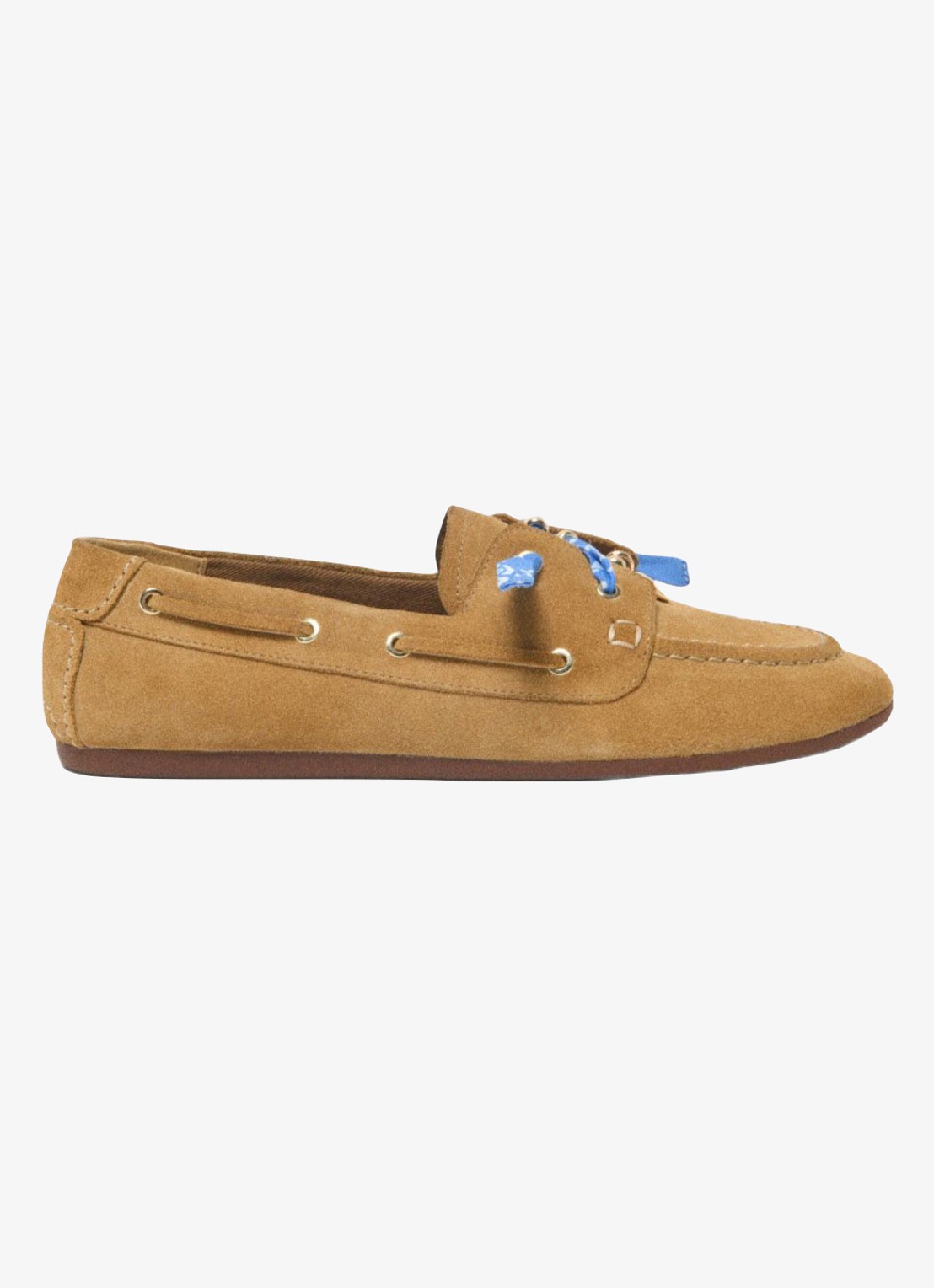 Maje Finolanude loafers van suède - voorkant camel