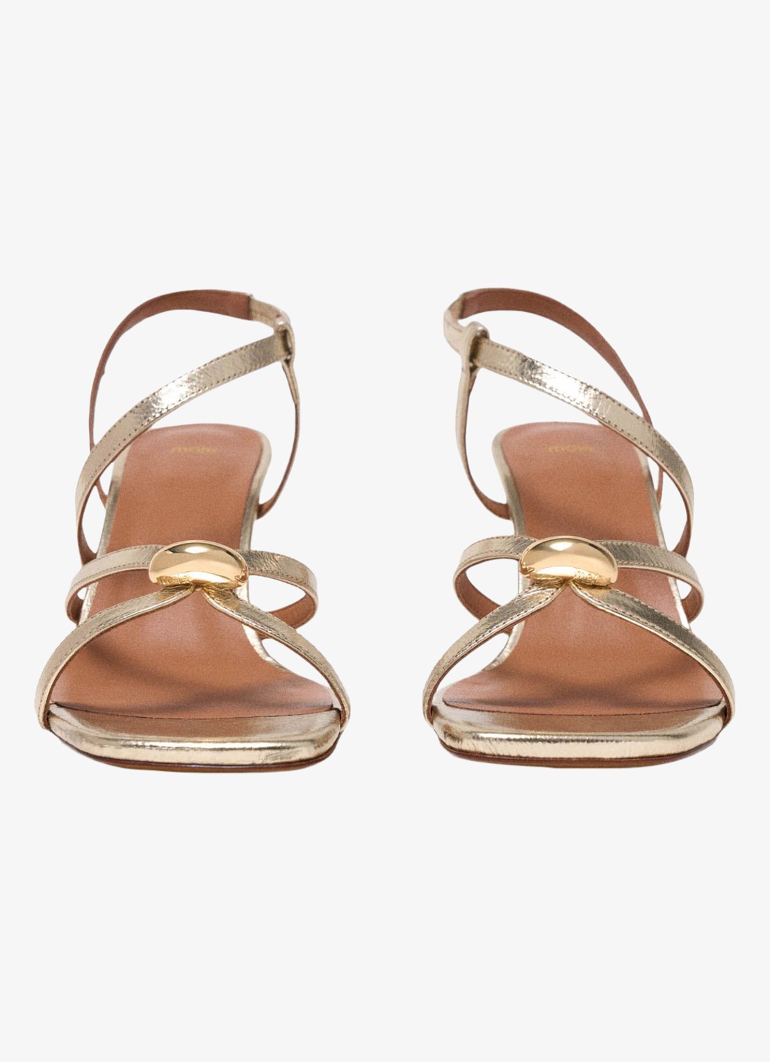 Maje Fivetamet sandalette van geitenleer met metallic finish  - detail 5 goud