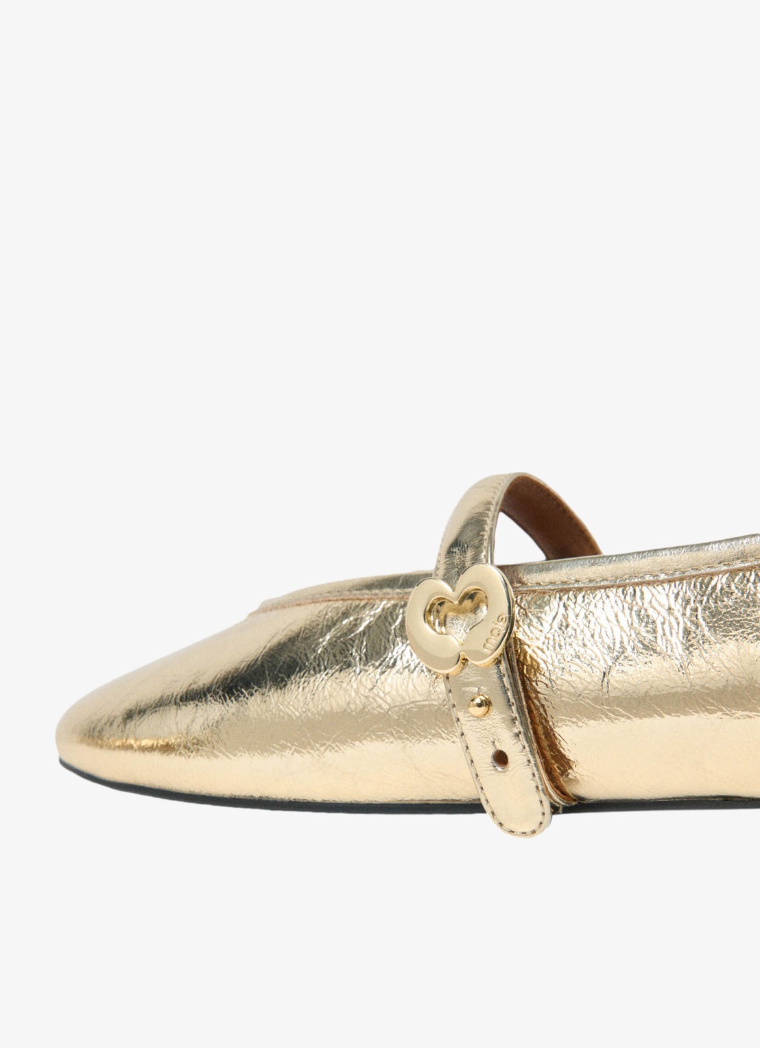 Maje Flaria ballerina van leer met metallic finish  - detail 5 goud
