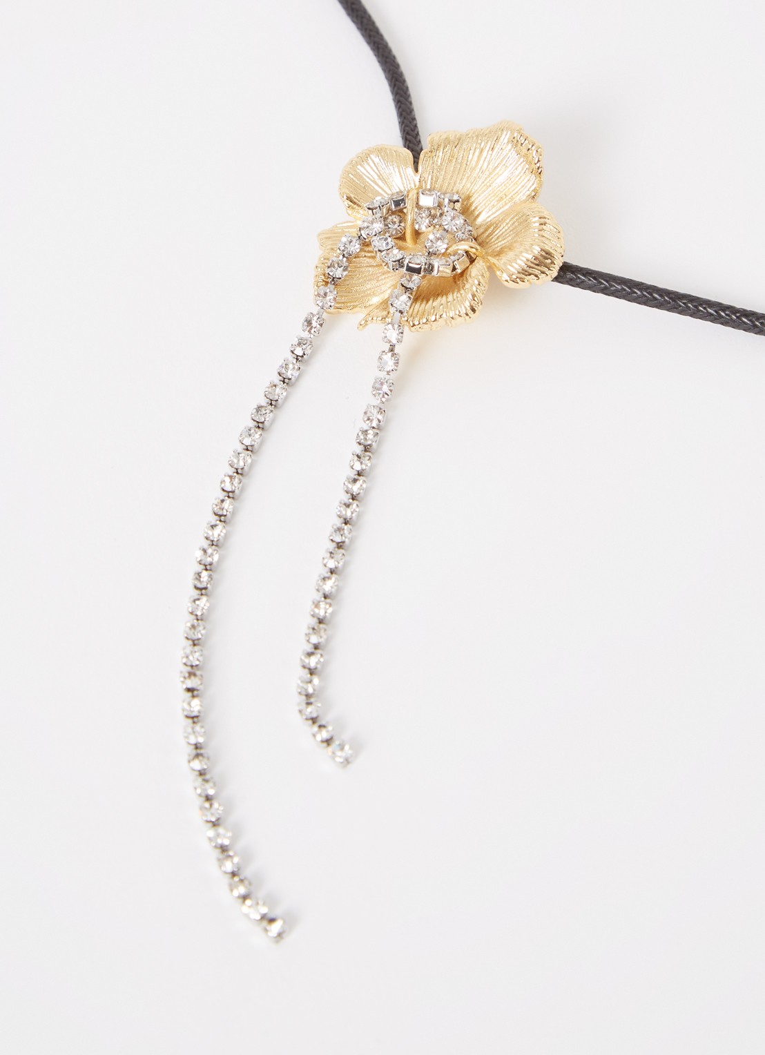 Maje Flower chocker met glassteen - detail 2 goud