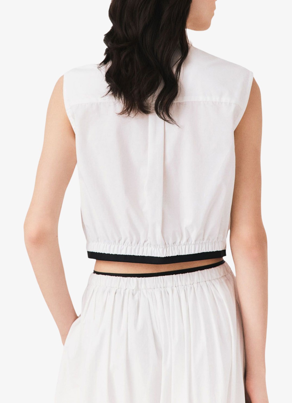 Maje Gecropte mouwloze blouse - achterkant 8 wit