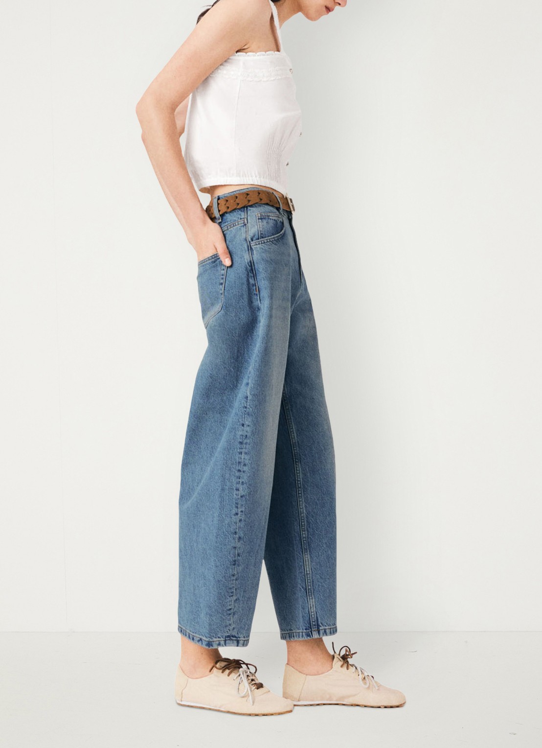 Maje Gecropte top met kantbies - detail 5 wit