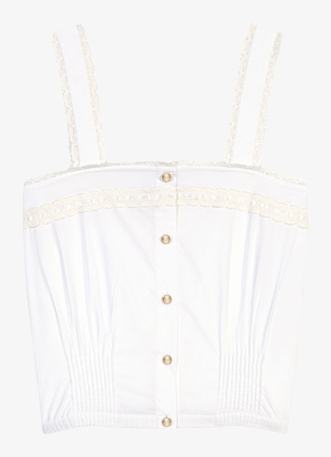 Maje Gecropte top met kantbies - voorkant wit