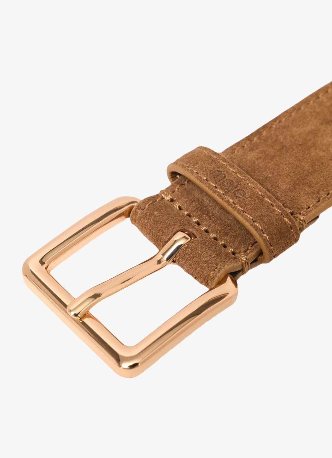 Maje Gevlochten riem van suède - detail 2 camel