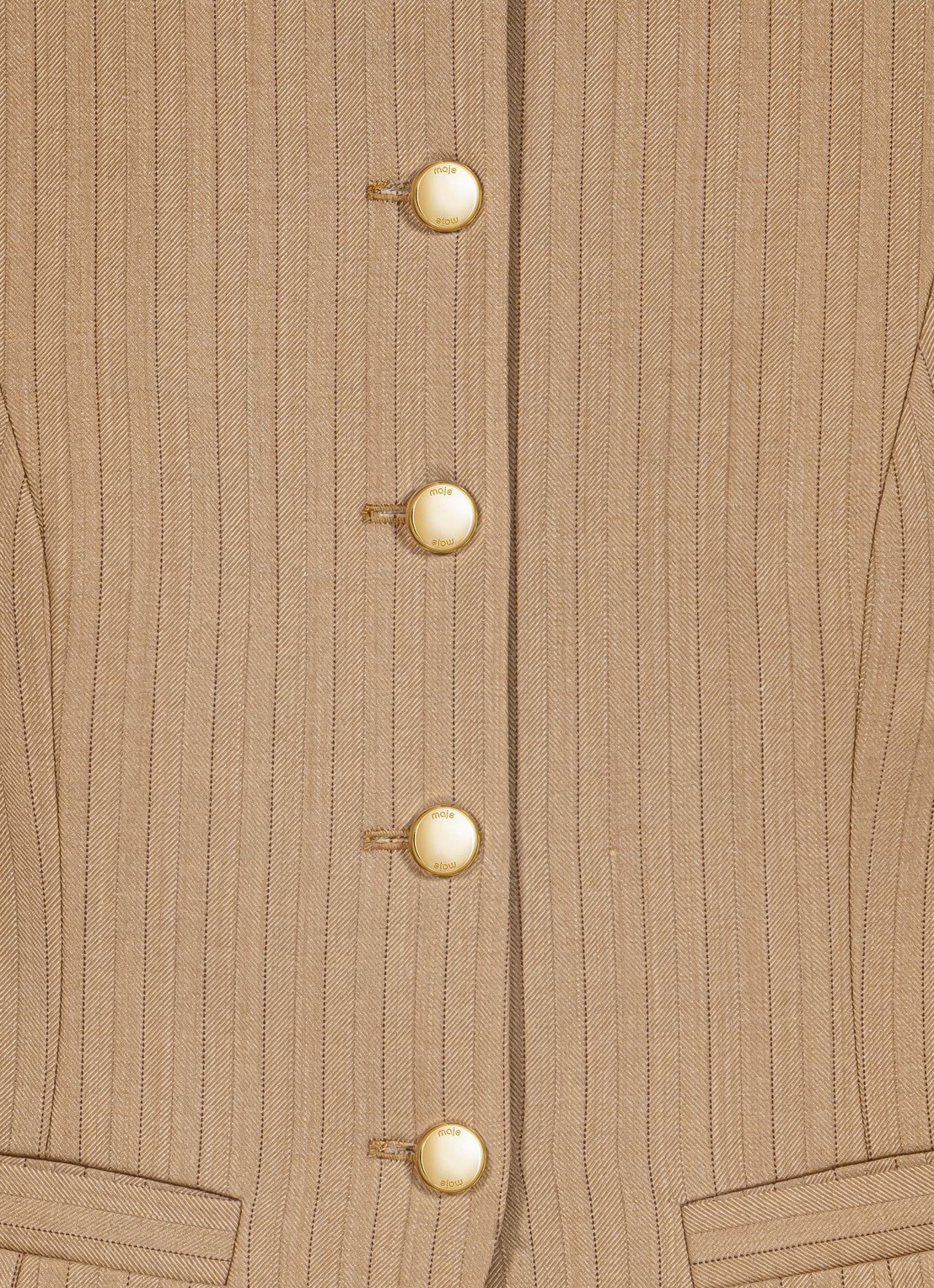 Maje Gilet in wolblend - detail beige