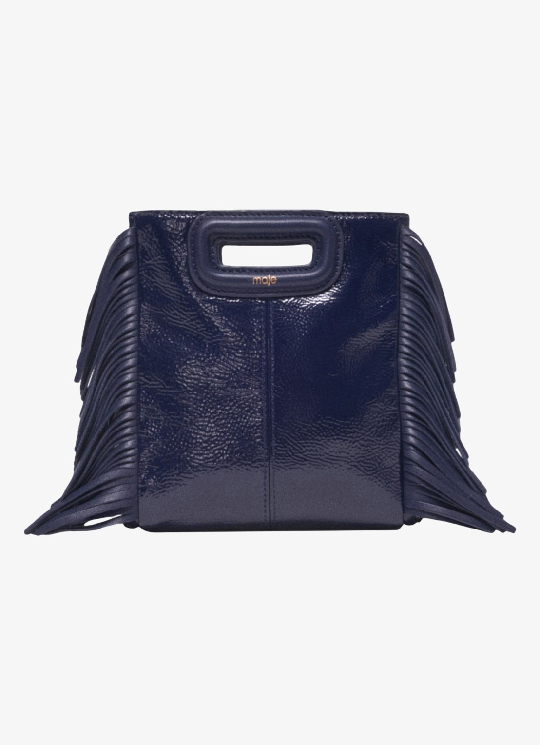 Maje Handtas van leer - voorkant 6 donkerblauw