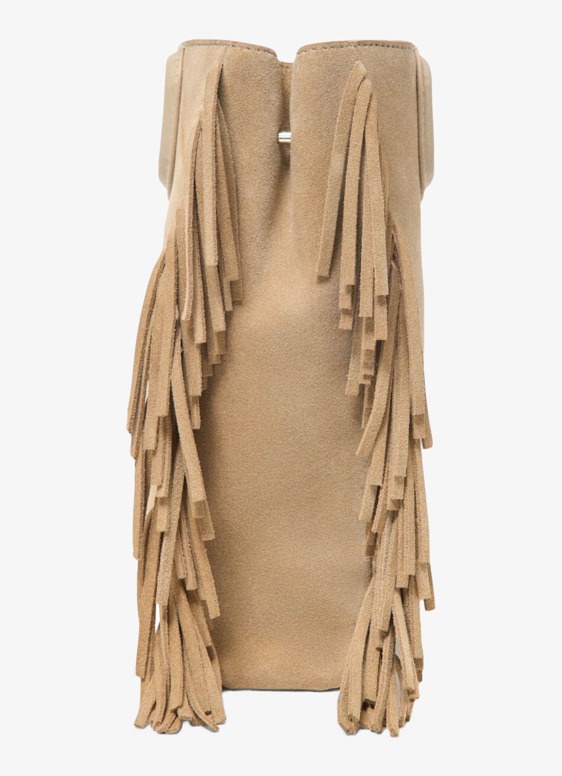 Maje Handtas van suède met afneembare schouderriem - detail 3 beige