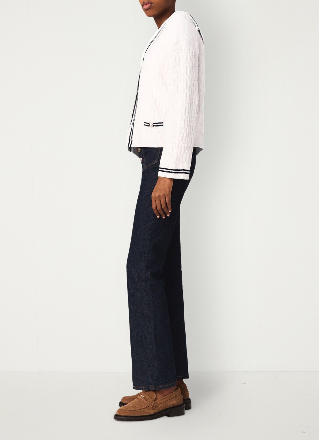 Maje High slim fit leg jeans met donkere wassing - detail dark blue / blauw