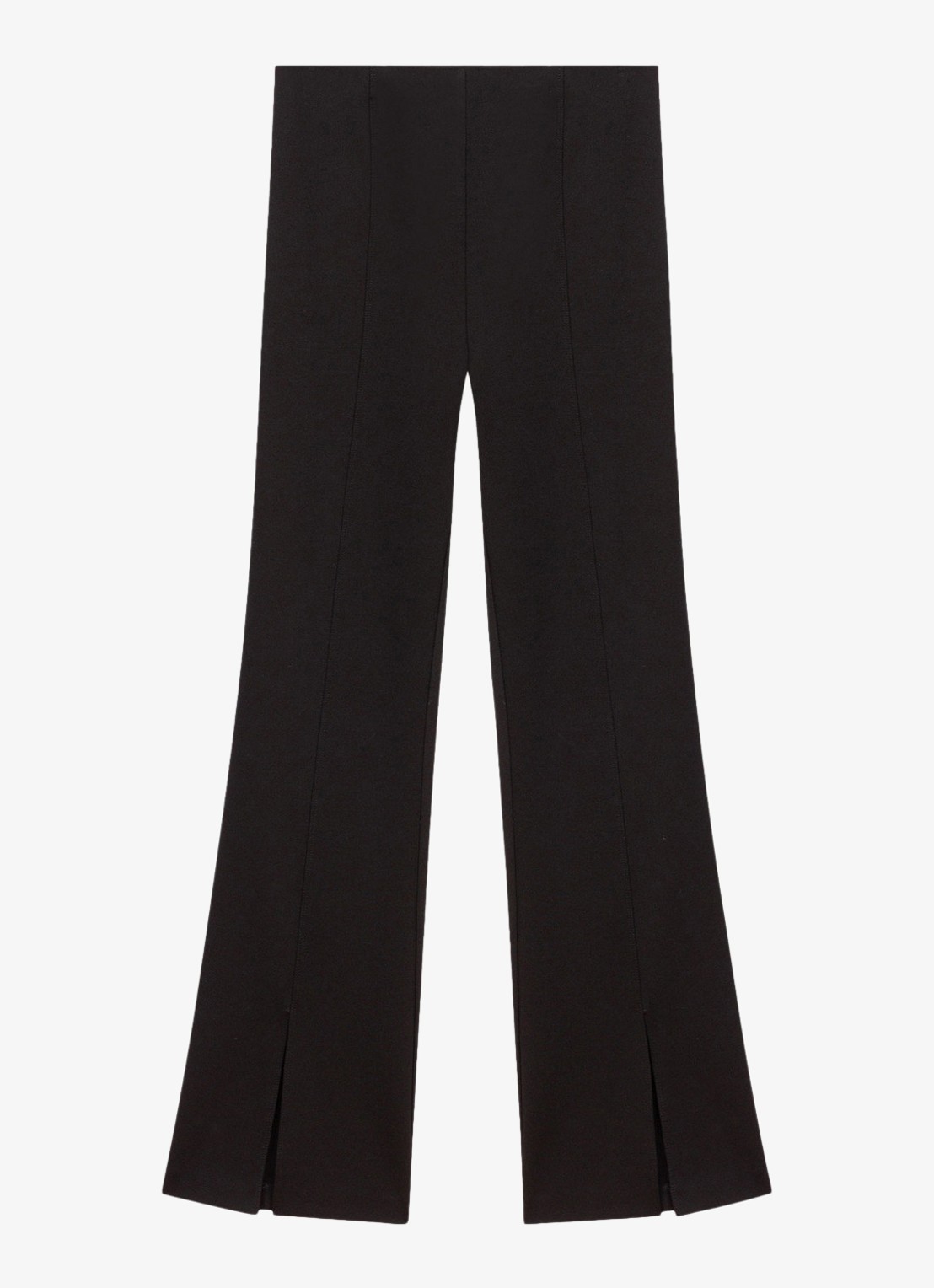 Maje High waist flared broek met split - voorkant 5 zwart