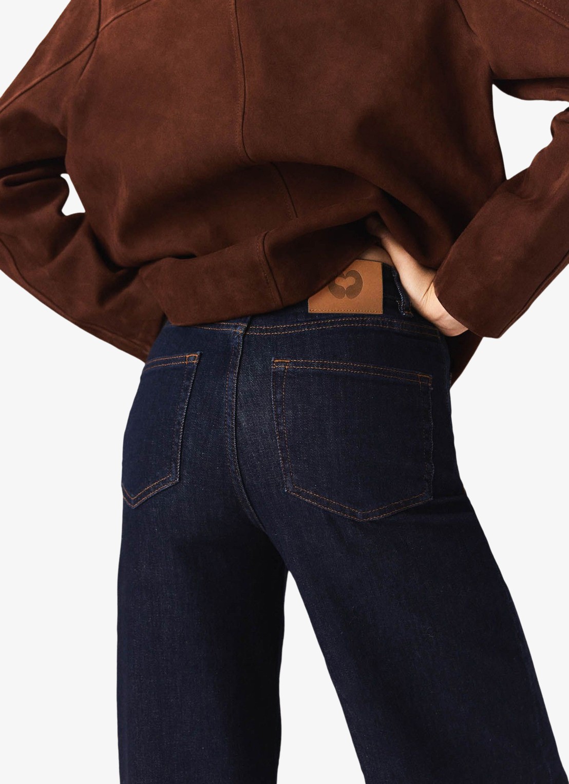 Maje High waist flared jeans met opgestikte zakken - detail 5 donkerblauw