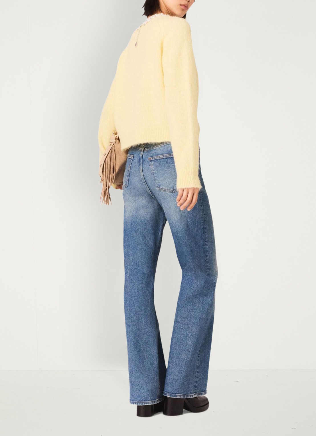 Maje High waist loose fit jeans met steekzakken - achterkant 7 indigo