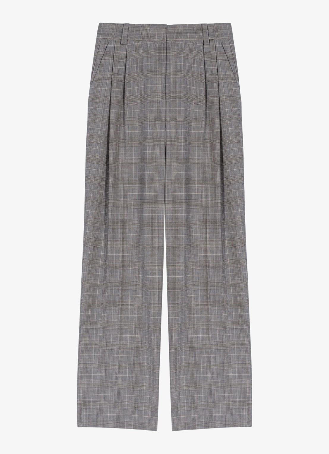 Maje High waist loose fit pantalon in wolblend - voorkant 3 grijs