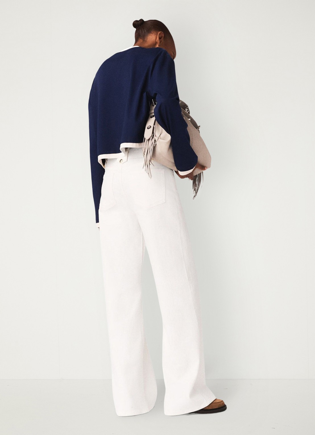 Maje High waist straight fit jeans met gekleurde wassing - achterkant 6 wit