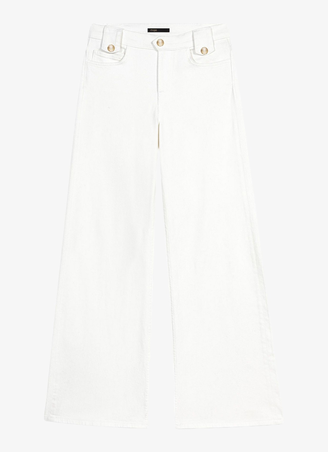 Maje High waist straight fit jeans met gekleurde wassing - voorkant 4 wit