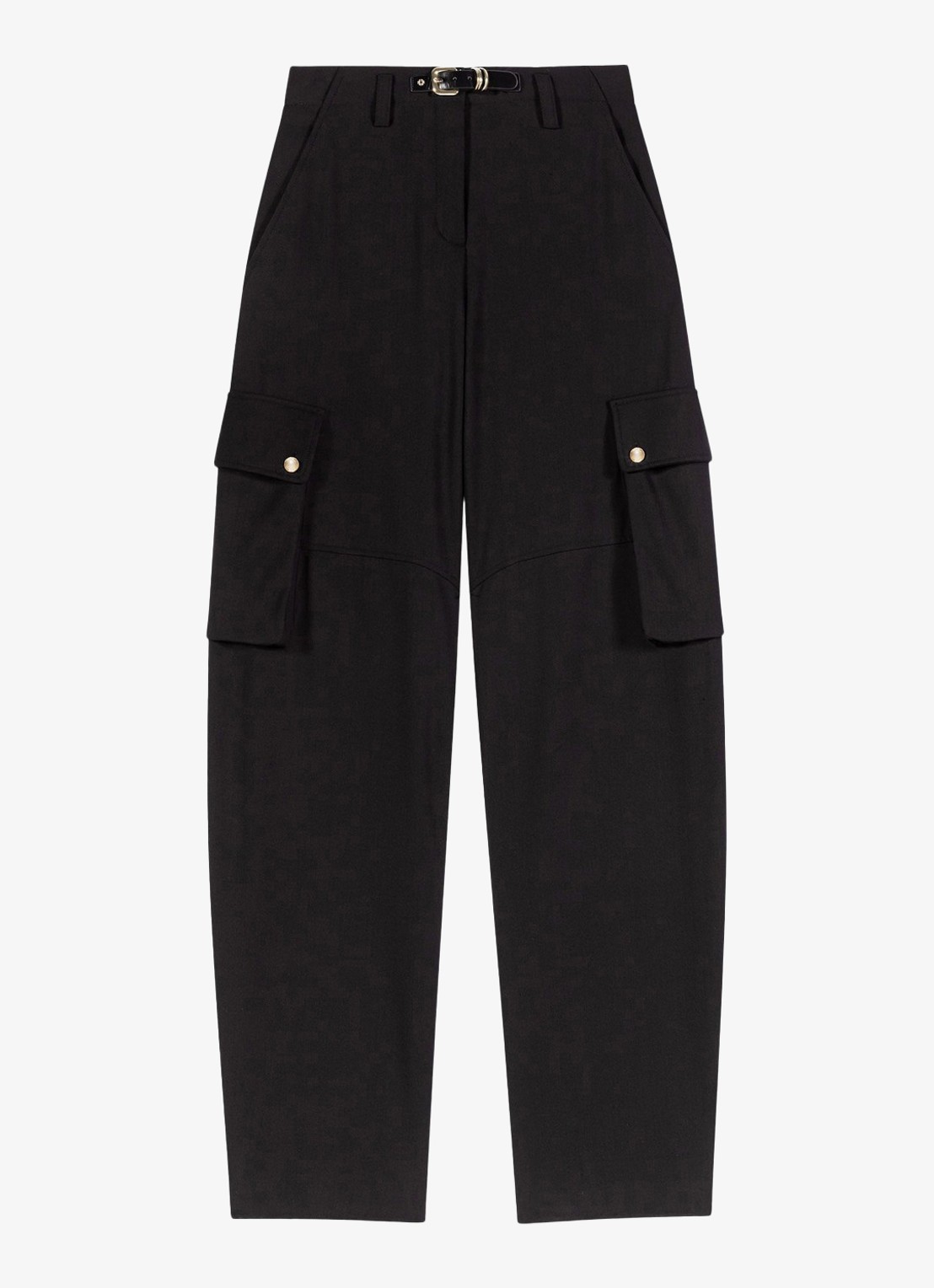 Maje High waist tapered fit cargobroek met steekzakken - voorkant jeans