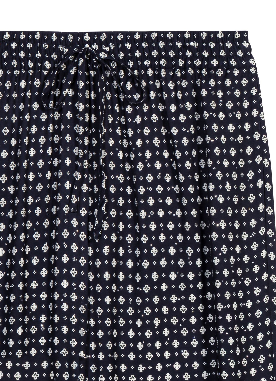 Maje High waist wide fit broek met print - detail 8 donkerblauw