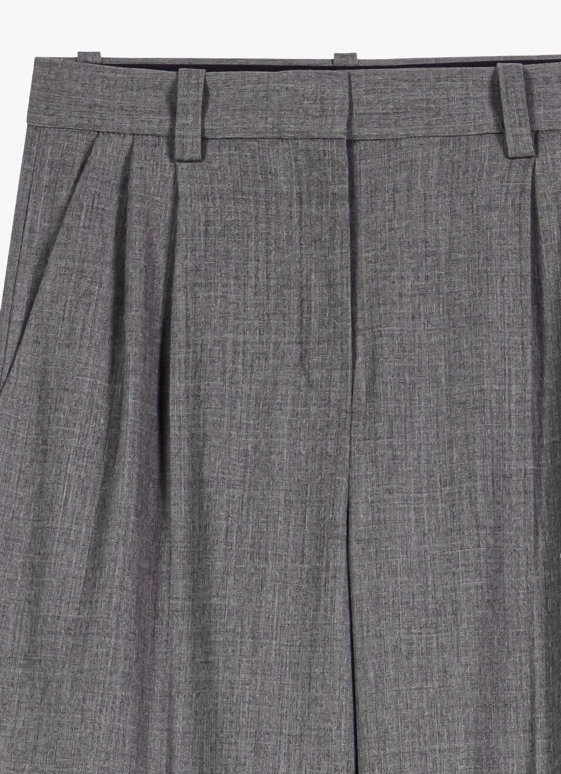 Maje High waist wide fit pantalon met steekzakken - detail 6 grijs
