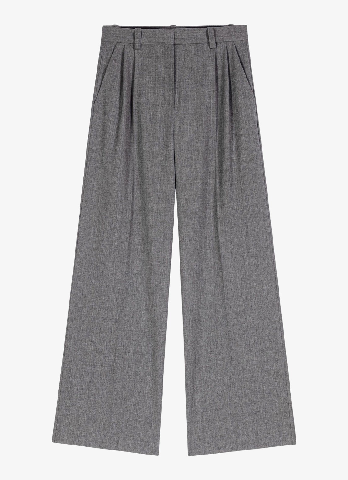 Maje High waist wide fit pantalon met steekzakken - voorkant grijs