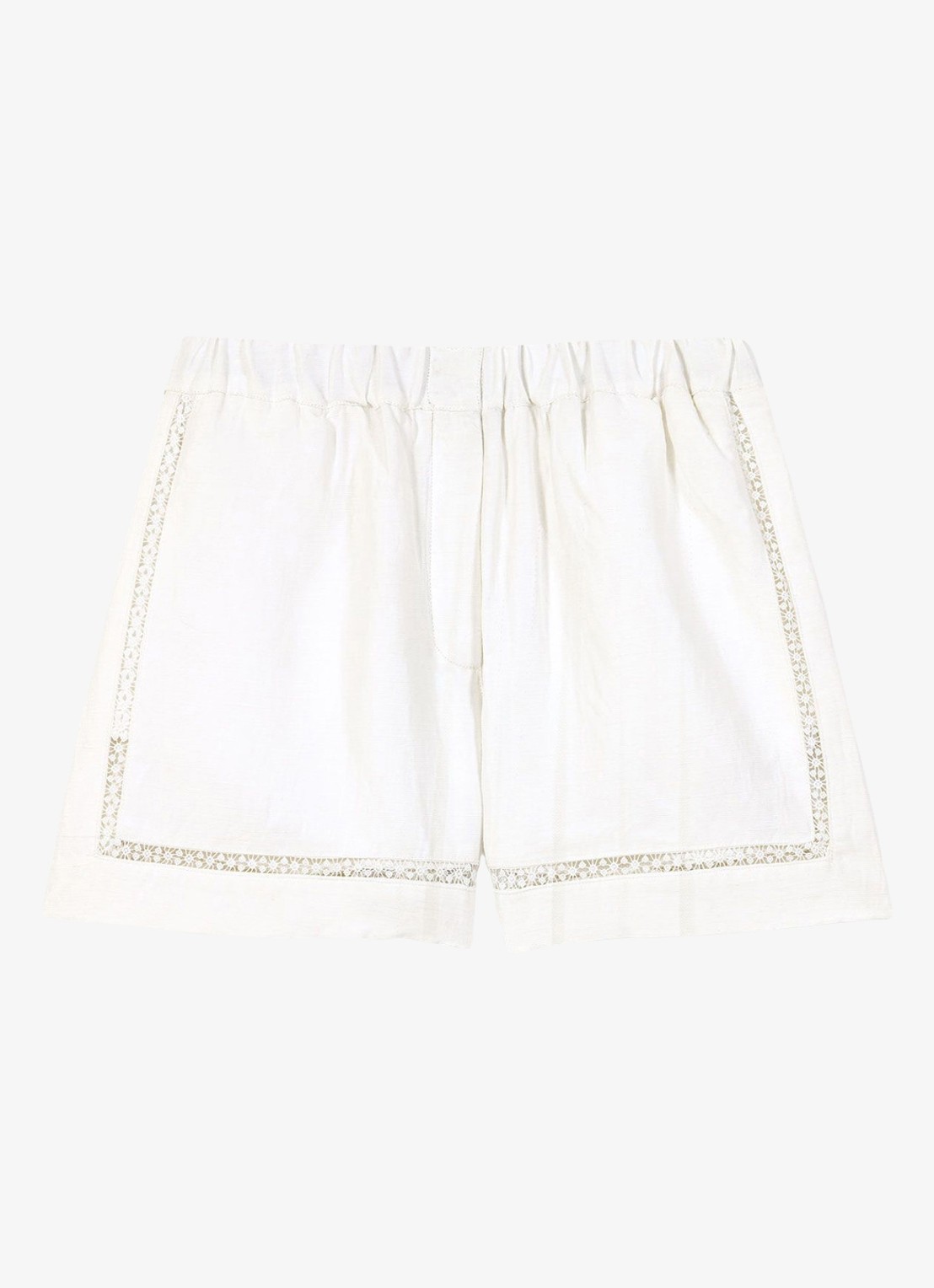 Maje Ileena high waist straight fit korte broek in linnenblend - voorkant wit