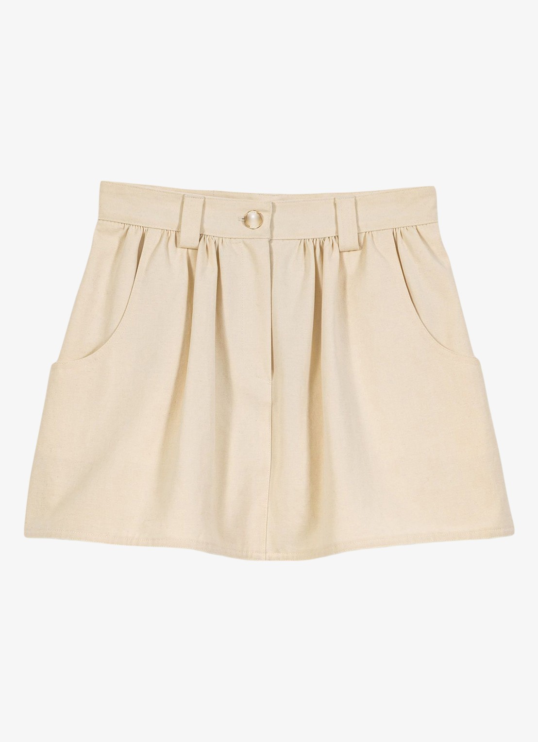 Maje Ioldira mini broekrok van katoen - voorkant 7 beige