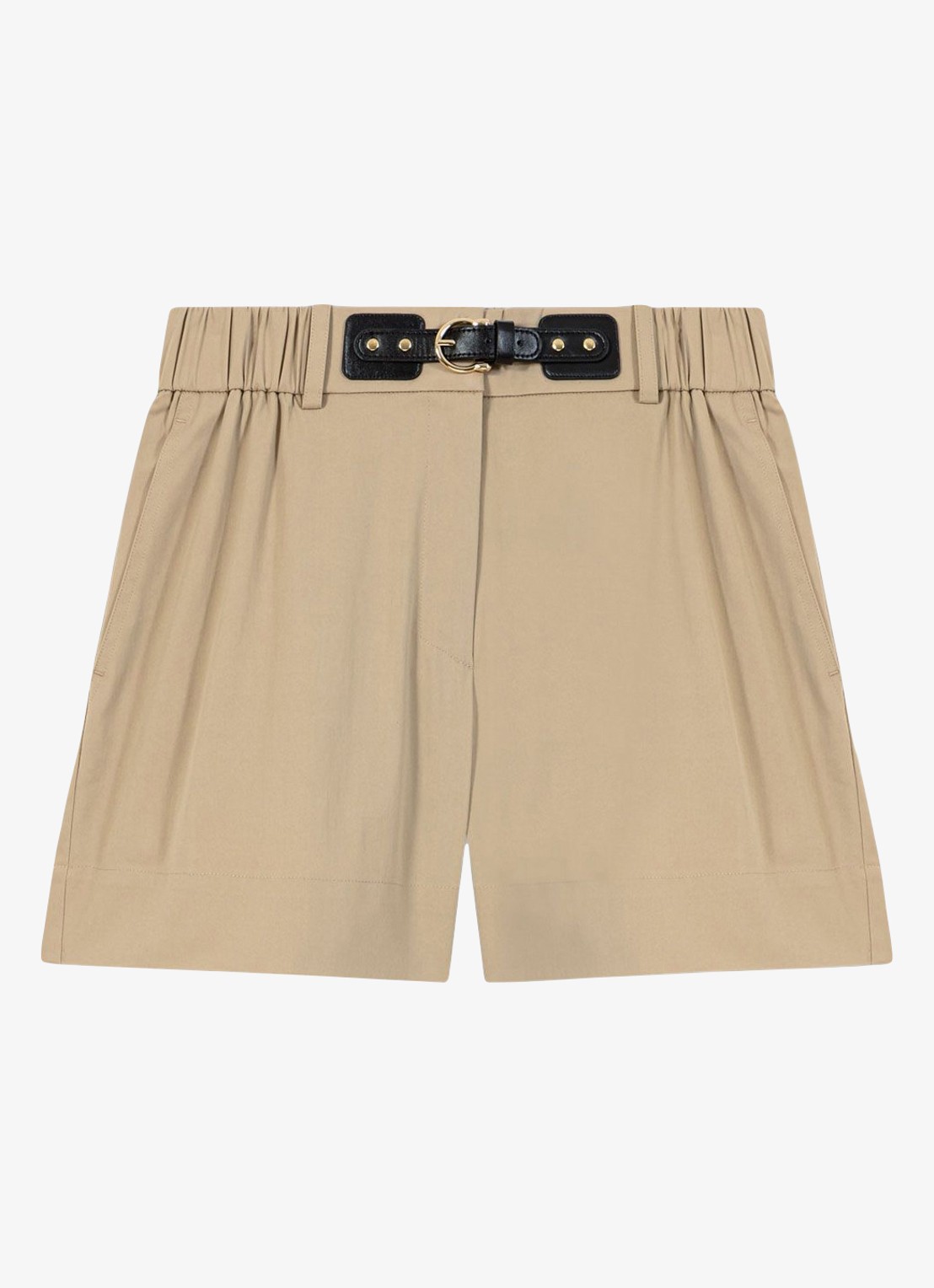 Maje Ipiuma korte broek met steekzakken - voorkant 6 camel