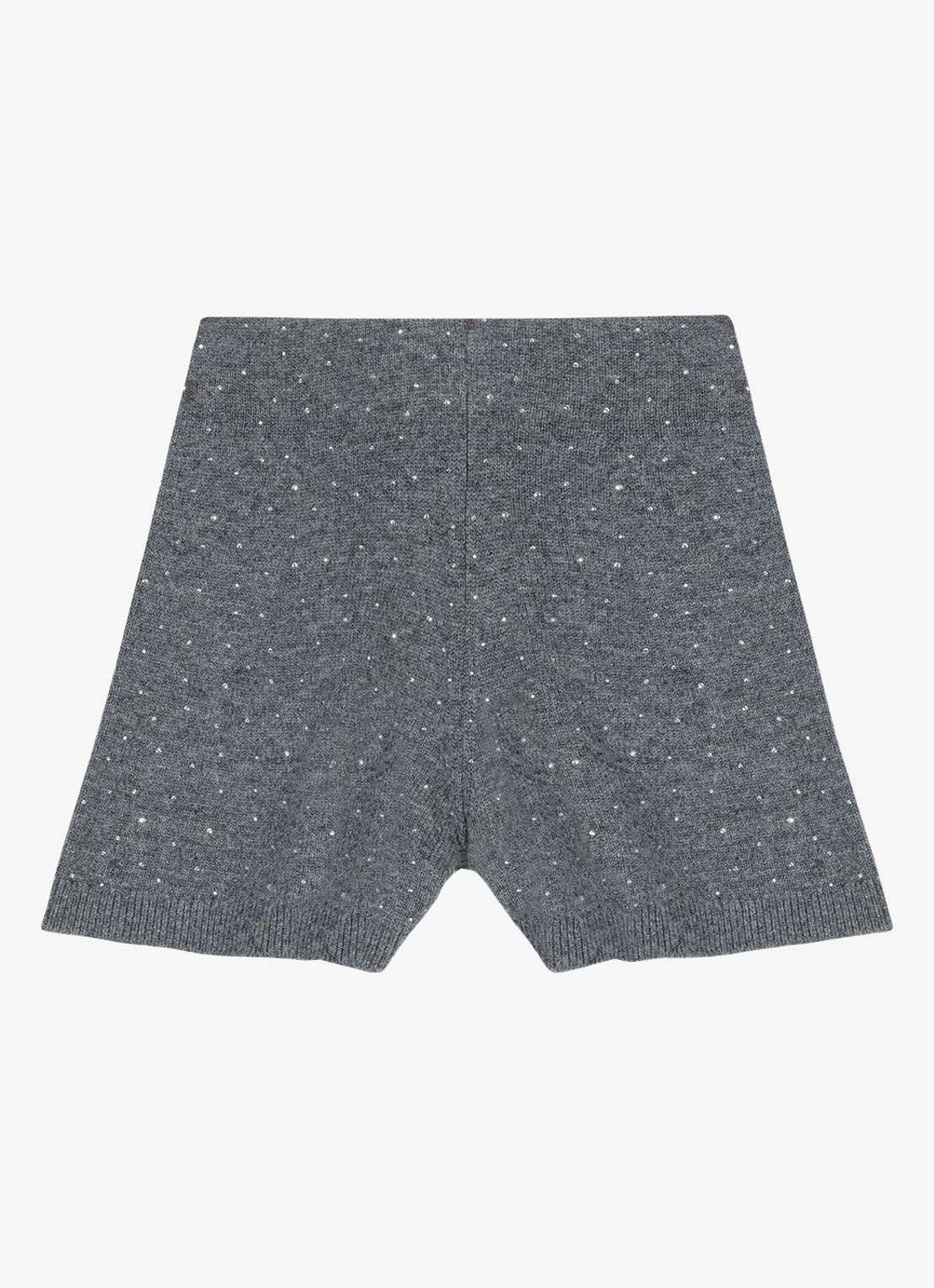 Maje Istra high waist straight fit korte broek in wolblend - voorkant 7 grijs