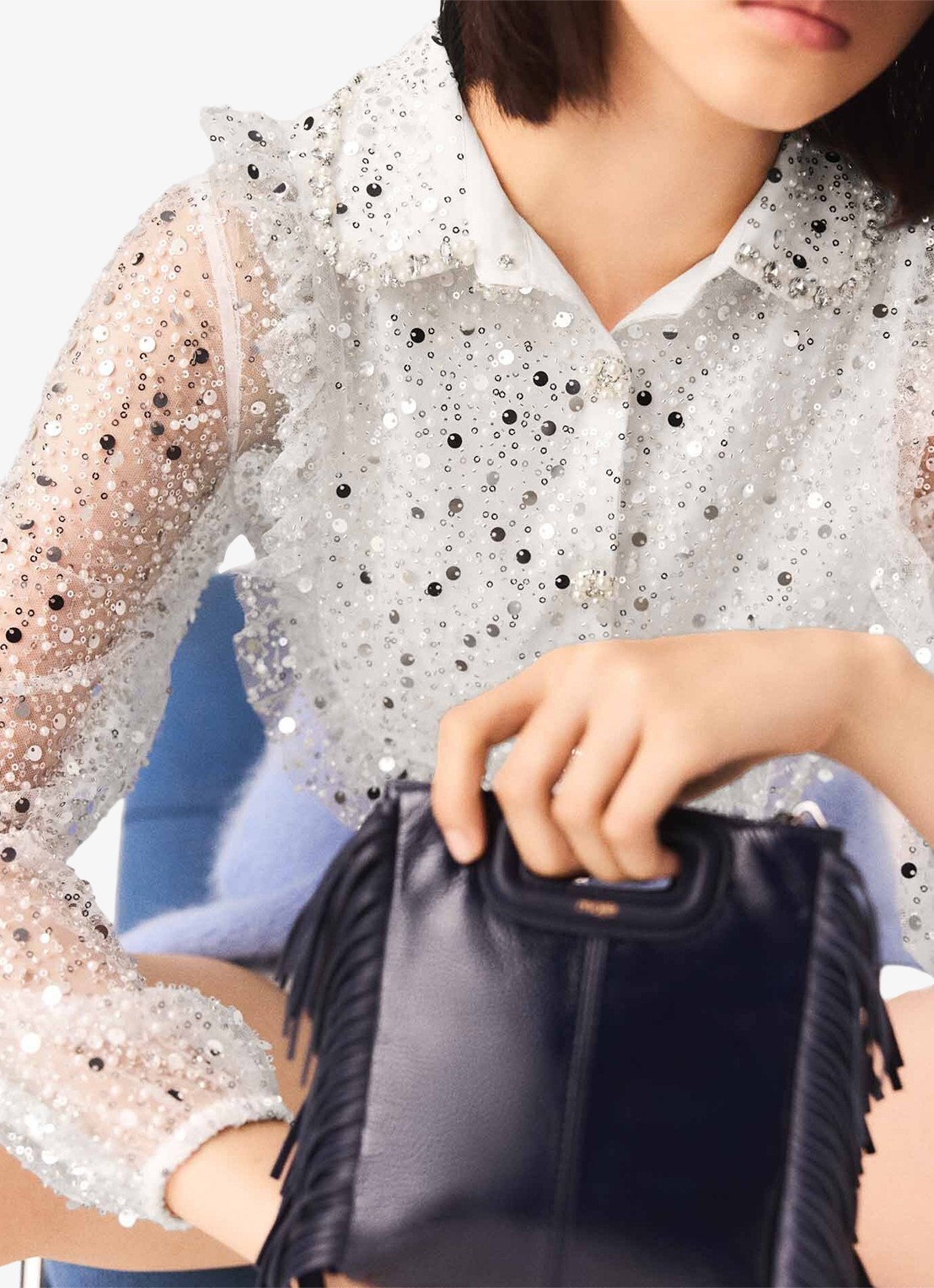 Maje Istrasso playsuit met pailetten - detail 3 beige