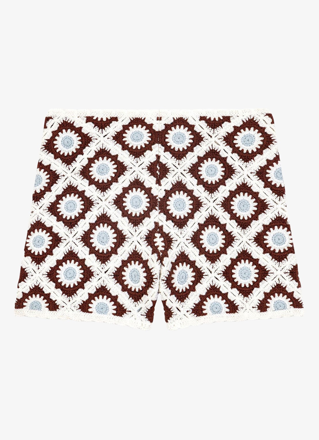 Maje Itunia high waist straight fit korte broek met ingebreid patroon - voorkant 2 bruin