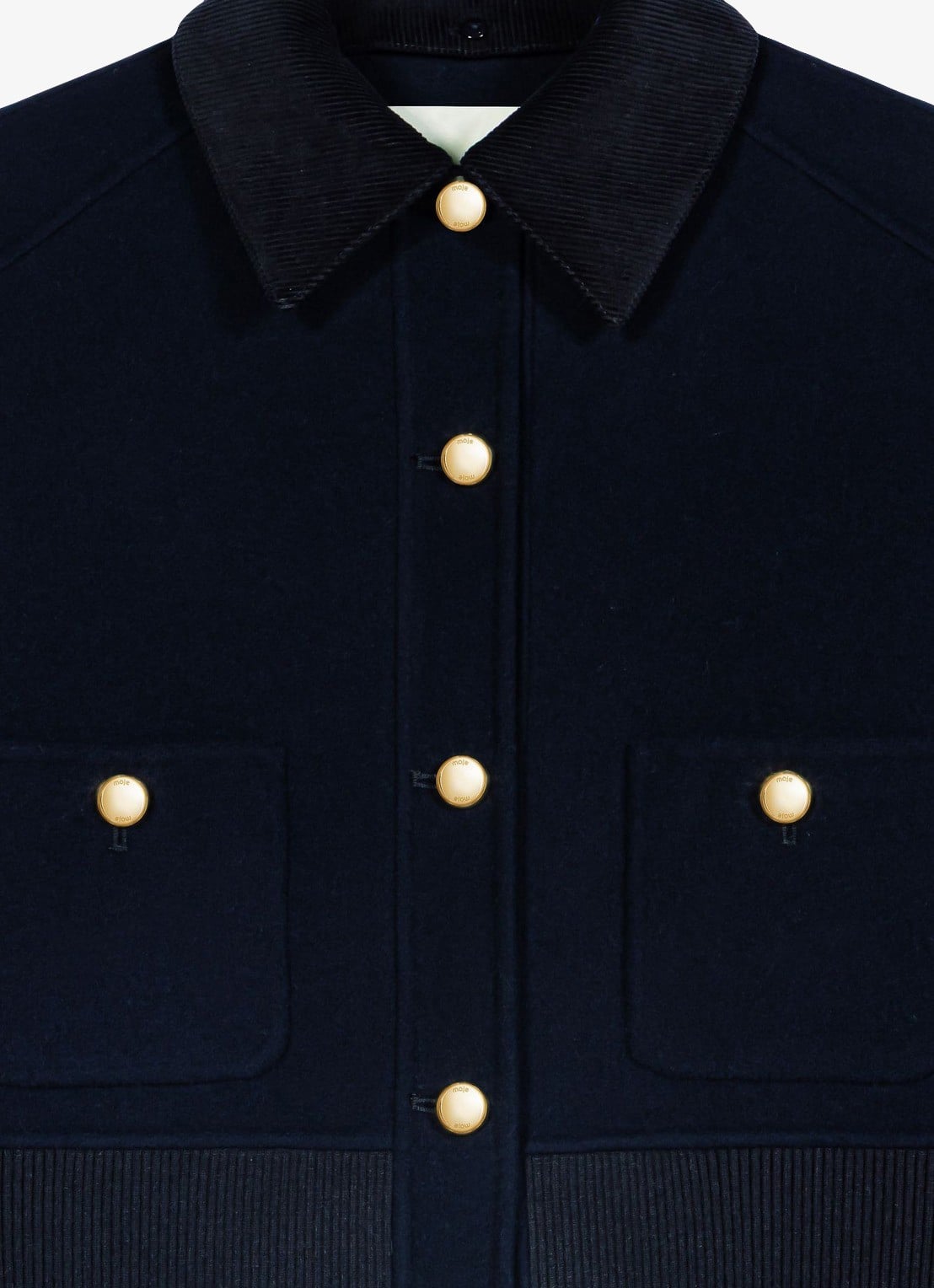 Maje Jack in wolblend - detail 2 donkerblauw