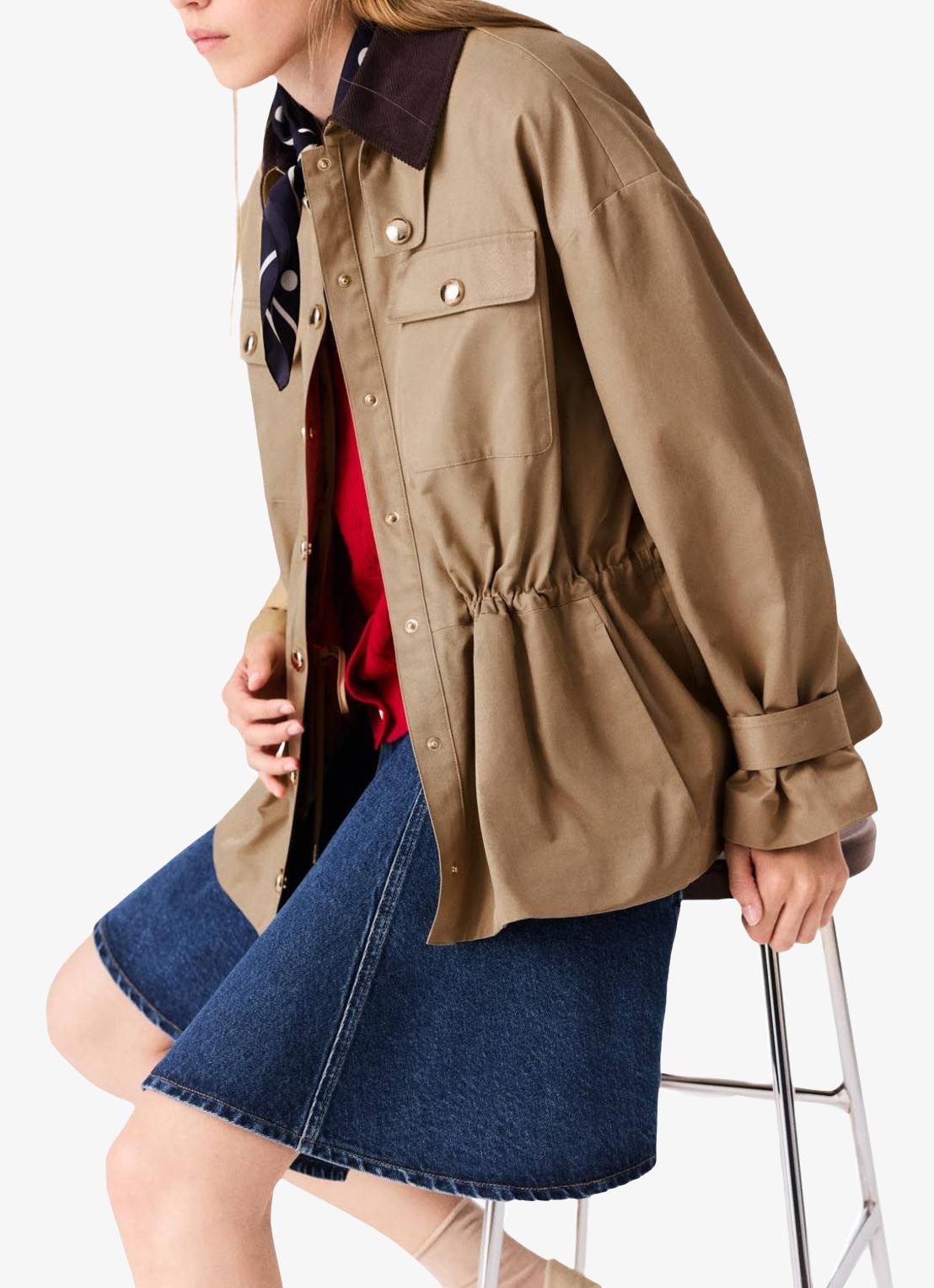 Maje Jack met opgestikte zakken - detail 4 beige