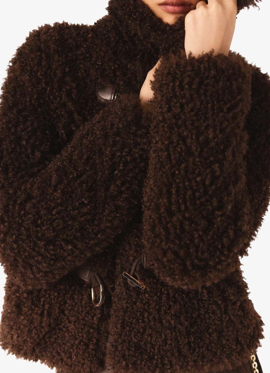 Maje Jack van teddy met steekzakken - detail 7 donkerbruin