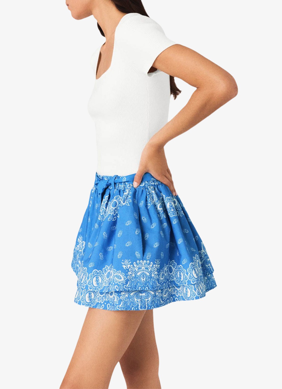 Maje Jinabo minirok met print en strikceintuur - detail 5 roze