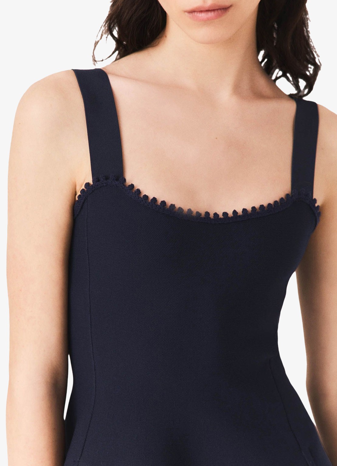 Maje Jurk met haakwerkinzet - detail 8 donkerblauw