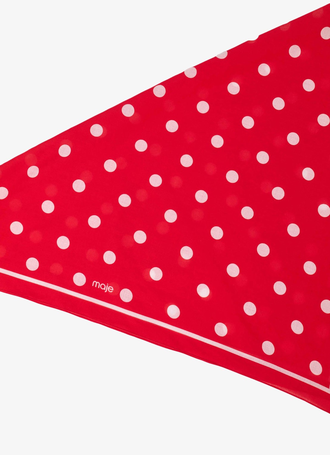 Maje Katoenen bandana met stippen - detail 5 rood